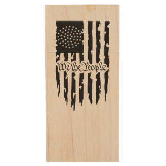 USB Wooden Flash Drive One Republic Under God