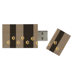USB Wooden Flash Drive with pet footsteps