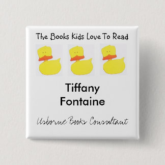 Usborne Books duck name tag Pinback Button
