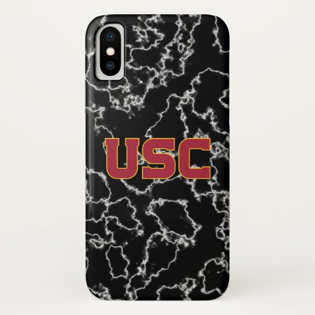 USC Trojans | Black Marble Case-Mate iPhone Case (Back)