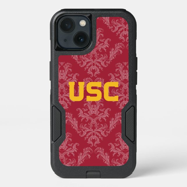 USC Trojans | Damask Pattern Otterbox iPhone Case (Back)