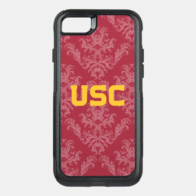 USC Trojans | Damask Pattern Otterbox iPhone Case (Back)