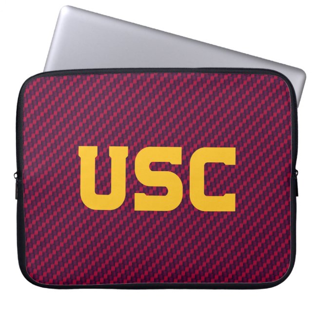 USC Trojans | Fiber Pattern Laptop Sleeve (Front)