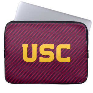 USC Trojans Fiber Pattern Laptop Sleeve