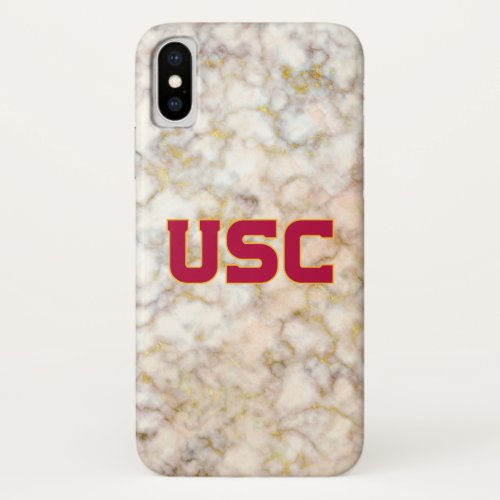 USC Trojans  Rose Gold Marble iPhone X Case