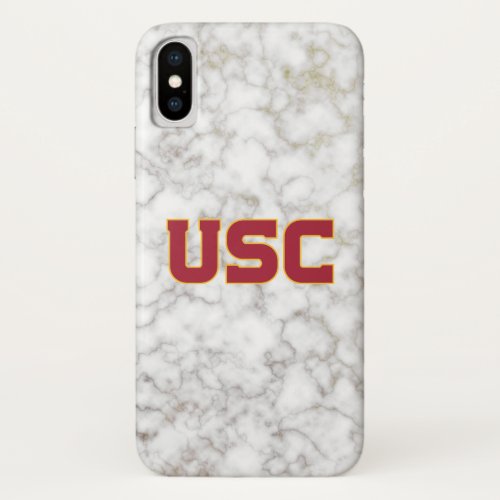 USC Trojans  White Marble iPhone X Case