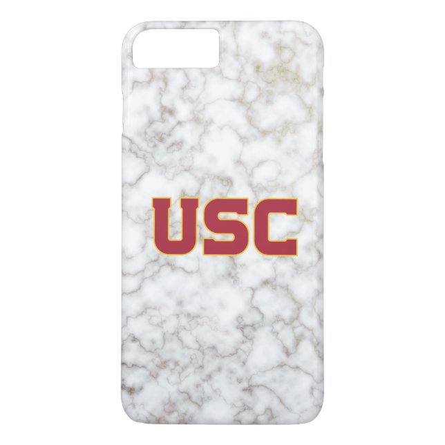 USC Trojans | White Marble Case-Mate iPhone Case (Back)