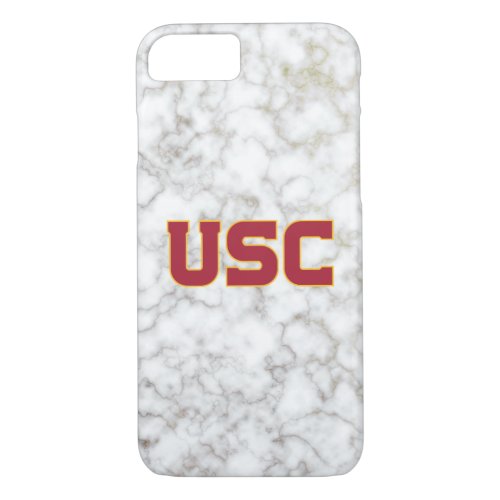 USC Trojans  White Marble iPhone 87 Case