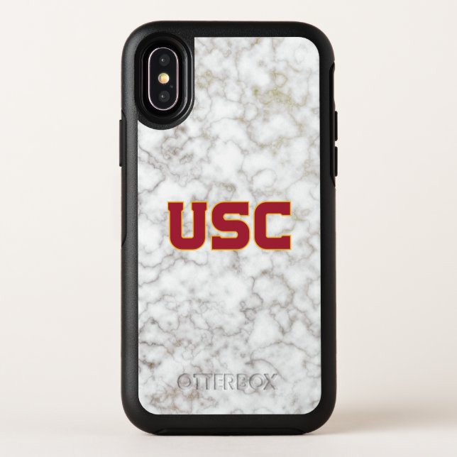 USC Trojans | White Marble Otterbox iPhone Case (Back)