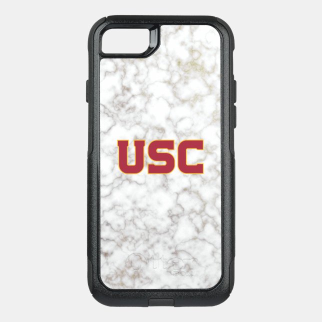 USC Trojans | White Marble Otterbox iPhone Case (Back)