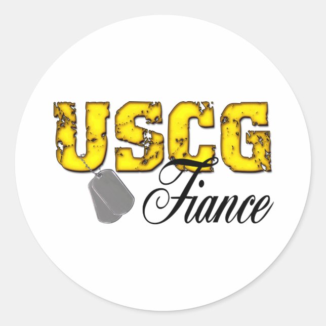 uscg99fiance classic round sticker (Front)