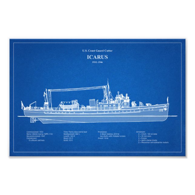 USCG Cutter Icarus wpc-110 - ABD Photo Print (Front)