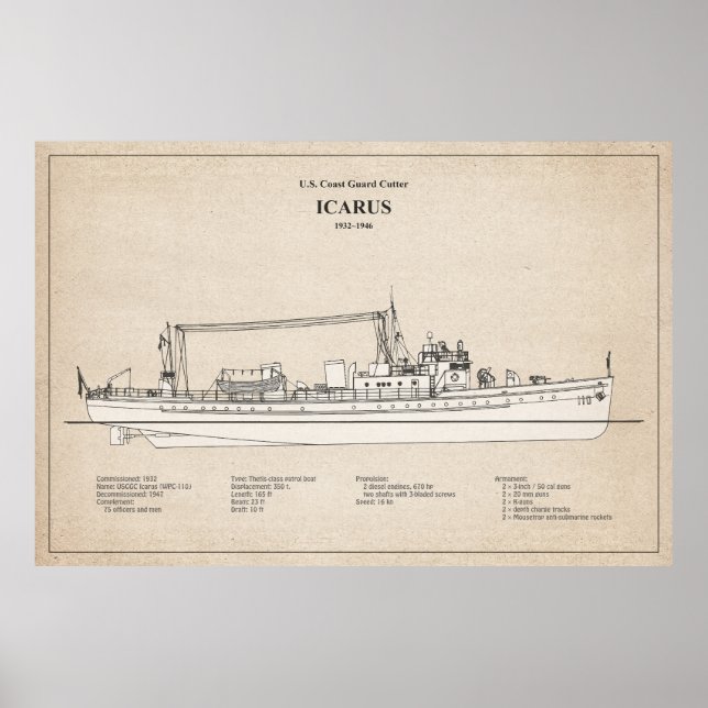 USCG Cutter Icarus wpc-110 - SBD Poster (Front)