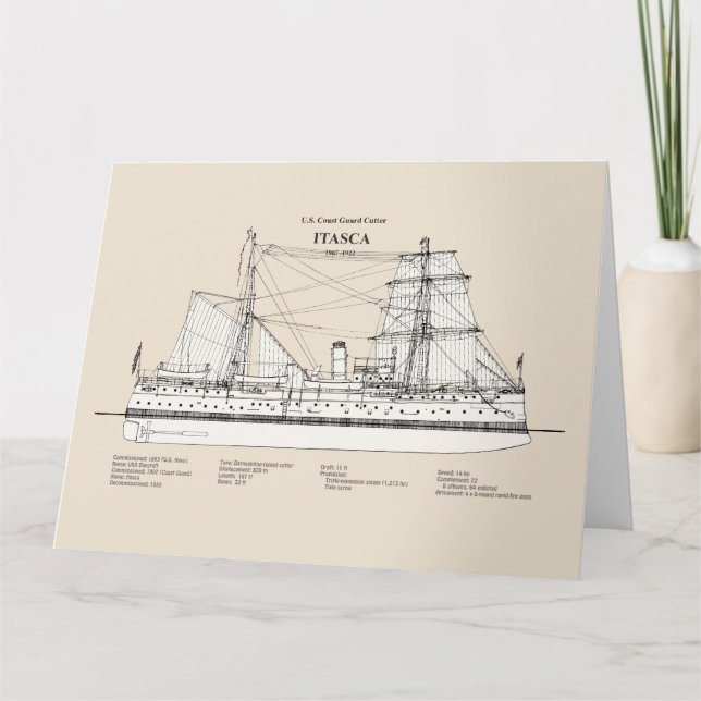USCG Cutter Itasca - SBD Letterpress Thank You Card (Front)