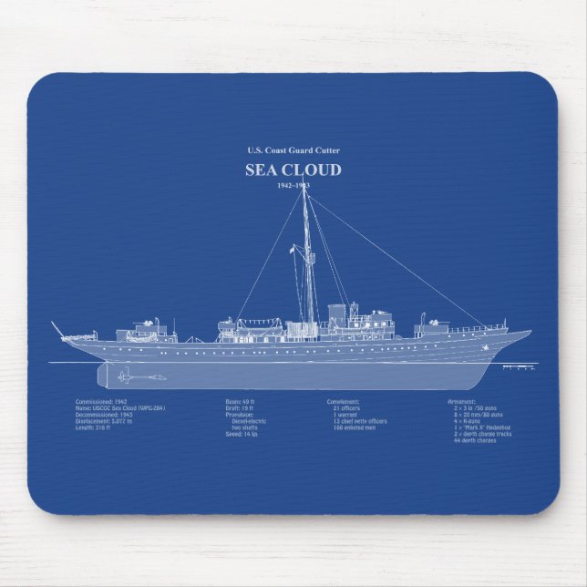 USCG Cutter Sea Cloud wpg-284 – ABD Mouse Pad (Front)
