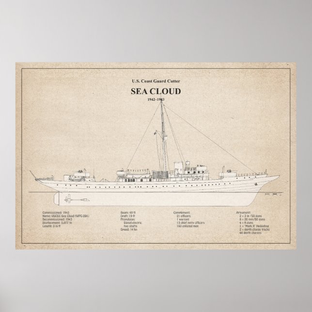 USCG Cutter Sea Cloud wpg-284 - SBD Poster (Front)