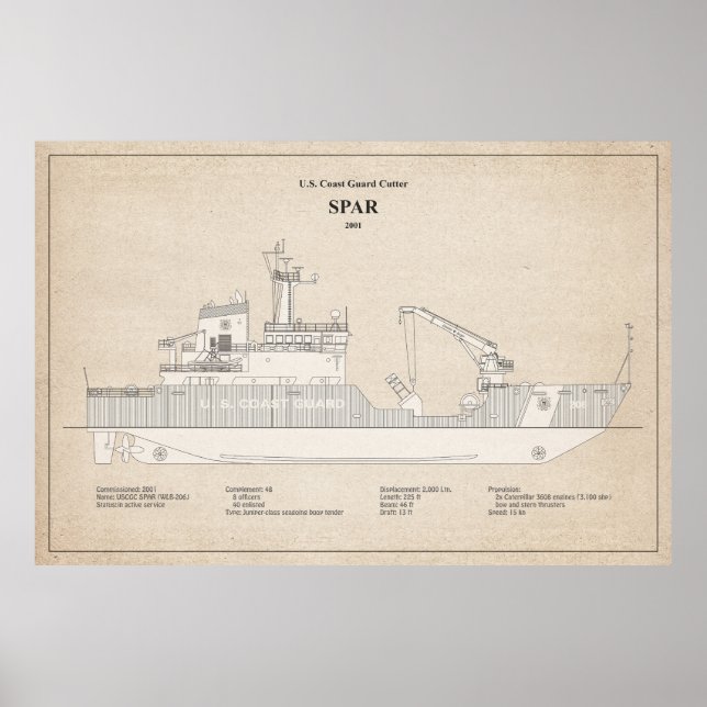 USCG Cutter Spar wlb-206 - SBD Poster (Front)