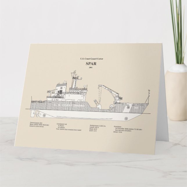 USCG Cutter Spar wlb-206 - SBD Thank You Card (Front)