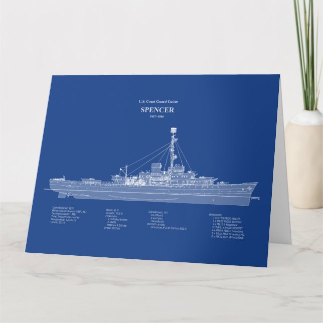 USCG Cutter Spencer wpg-36 - ABD Thank You Card (Front)