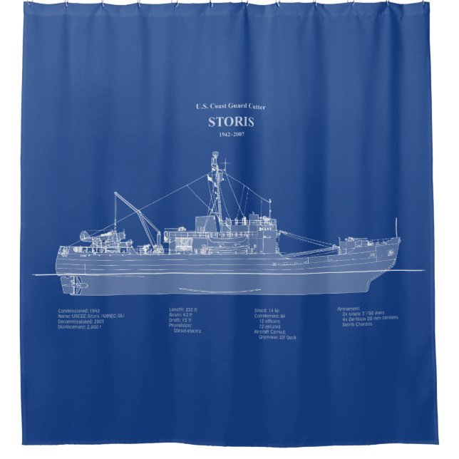 USCG Cutter Storis wmec-38 – ABD Shower Curtain (Front)