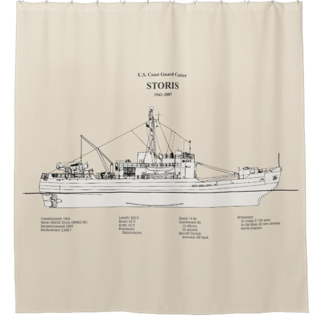 USCG Cutter Storis wmec-38 - SBD Shower Curtain (Front)