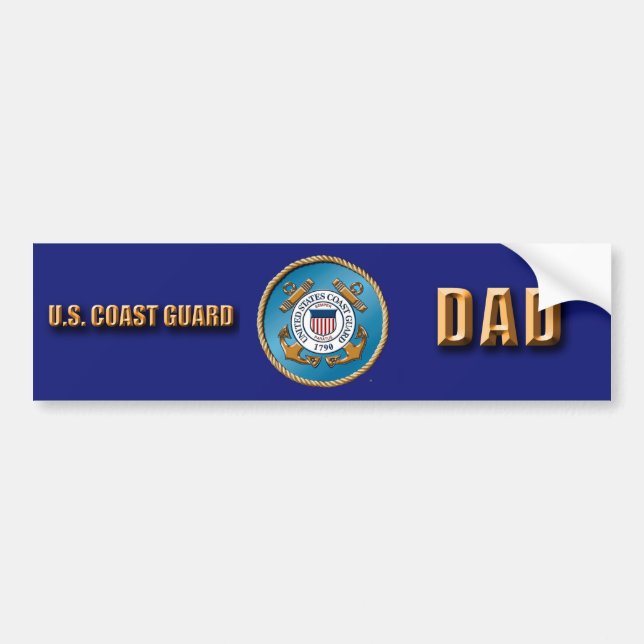 USCG Dad Bumper Sticker (Front)