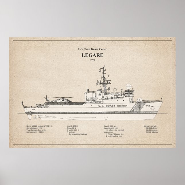 USCG Legare wmec-912 - SBD Poster (Front)