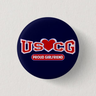 USCG Proud Girlfriend Pinback Button