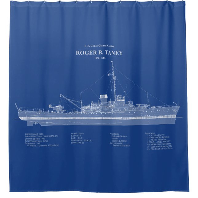 USCG Roger B. Taney whec-37 – ABD Shower Curtain (Front)