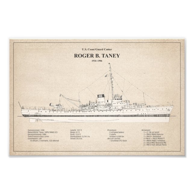 USCG Roger B. Taney whec-37 - SBD Photo Print (Front)