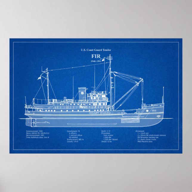 USCG Tender Fir wlm-212 – ABD Poster (Front)