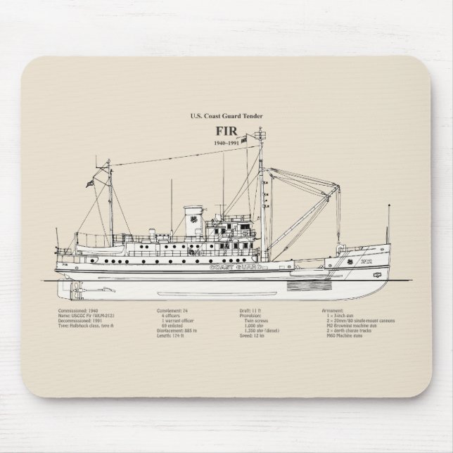USCG Tender Fir wlm-212 - SBD Mouse Pad (Front)