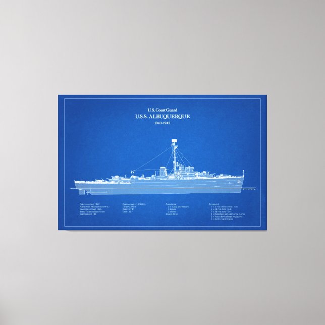 USCG USS Albuquerque PF-7 – ABD Canvas Print (Front)