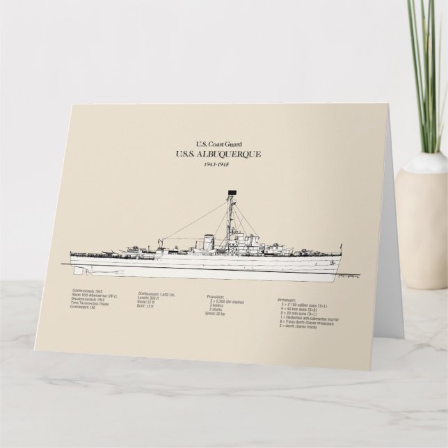 USCG USS Albuquerque PF-7 – SBD Thank You Card (Front)