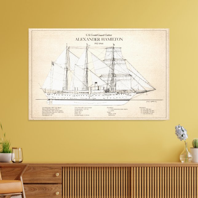 USCGC Alexander Hamilton wix-272 - SBD Canvas Print (Insitu(LivingRoom))