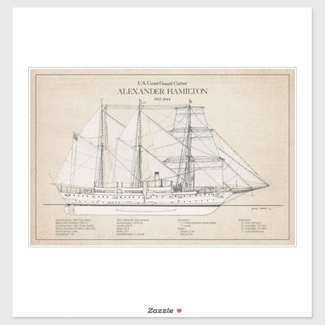 USCGC Alexander Hamilton wix-272 - SBD Sticker (Sheet)