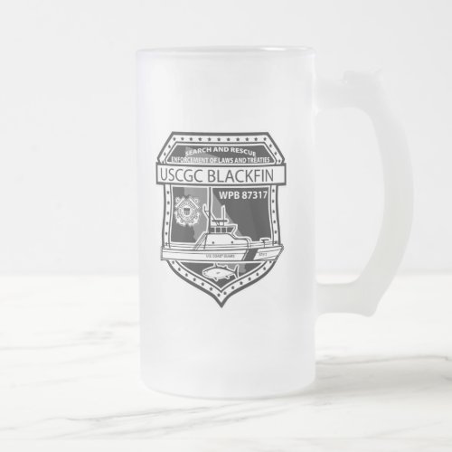 USCGC Blackfin WPB_87317 Frosted Glass Beer Mug