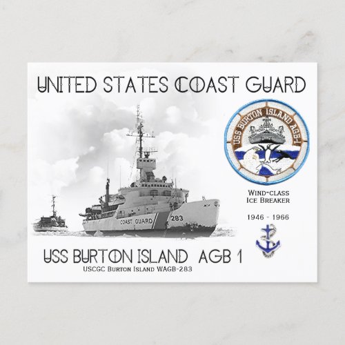 USCGC Burton Island WAGB_283 Ice Breaker Postcard