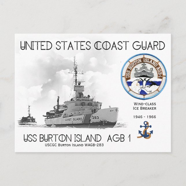 USCGC Burton Island WAGB-283 Ice Breaker Postcard (Front)