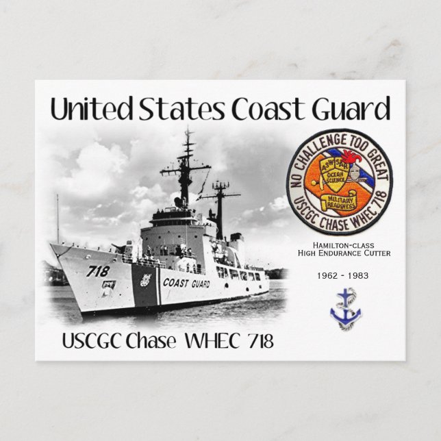 USCGC CHASE WHEC 718 CUTTER POSTCARD (Front)