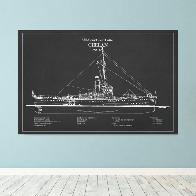 USCGC Chelan - ABD Canvas Print (Insitu(Wood Floor))