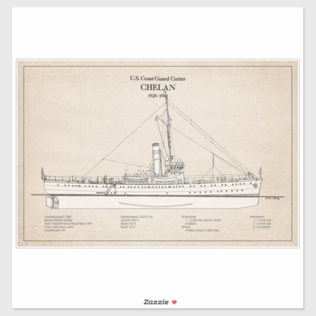 USCGC Chelan - SBD Sticker (Sheet)