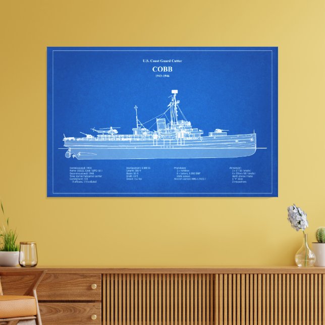 USCGC Cobb wpg-181 – ABD Canvas Print (Insitu(LivingRoom))