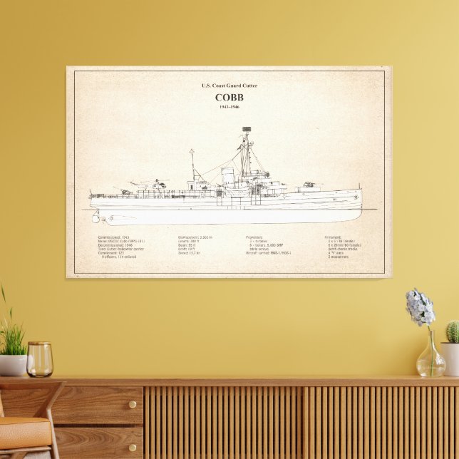 USCGC Cobb wpg-181 - SBD Canvas Print (Insitu(LivingRoom))