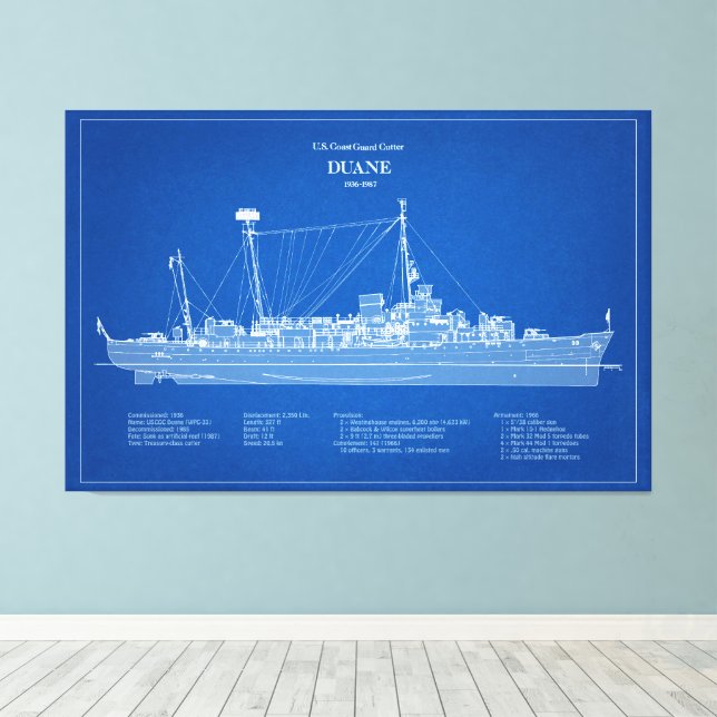 USCGC Duane wpg-33 – ABD Canvas Print (Insitu(Wood Floor))