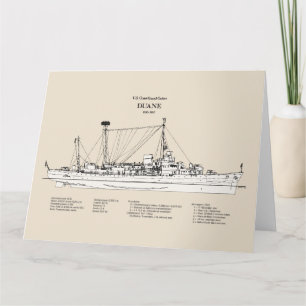 USCGC Duane wpg-33 - SBD Thank You Card