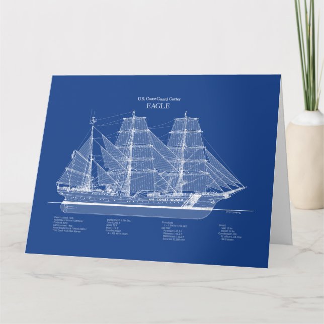 USCGC Eagle wix-327 – ABD Letterpress Thank You Card (Front)