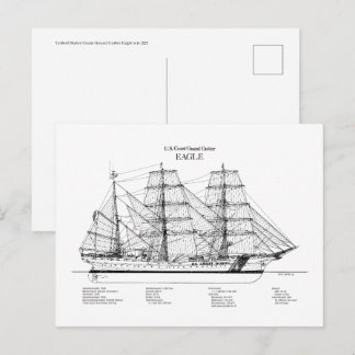 USCGC Eagle wix-327 - BD Postcard