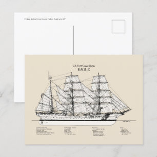 USCGC Eagle wix-327 - SBD Postcard