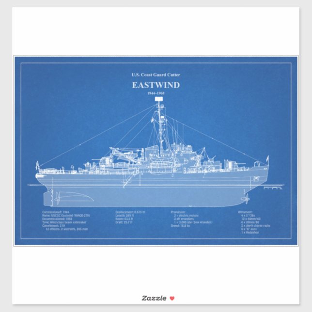 USCGC Eastwind wagb-279 – ABD Sticker (Sheet)